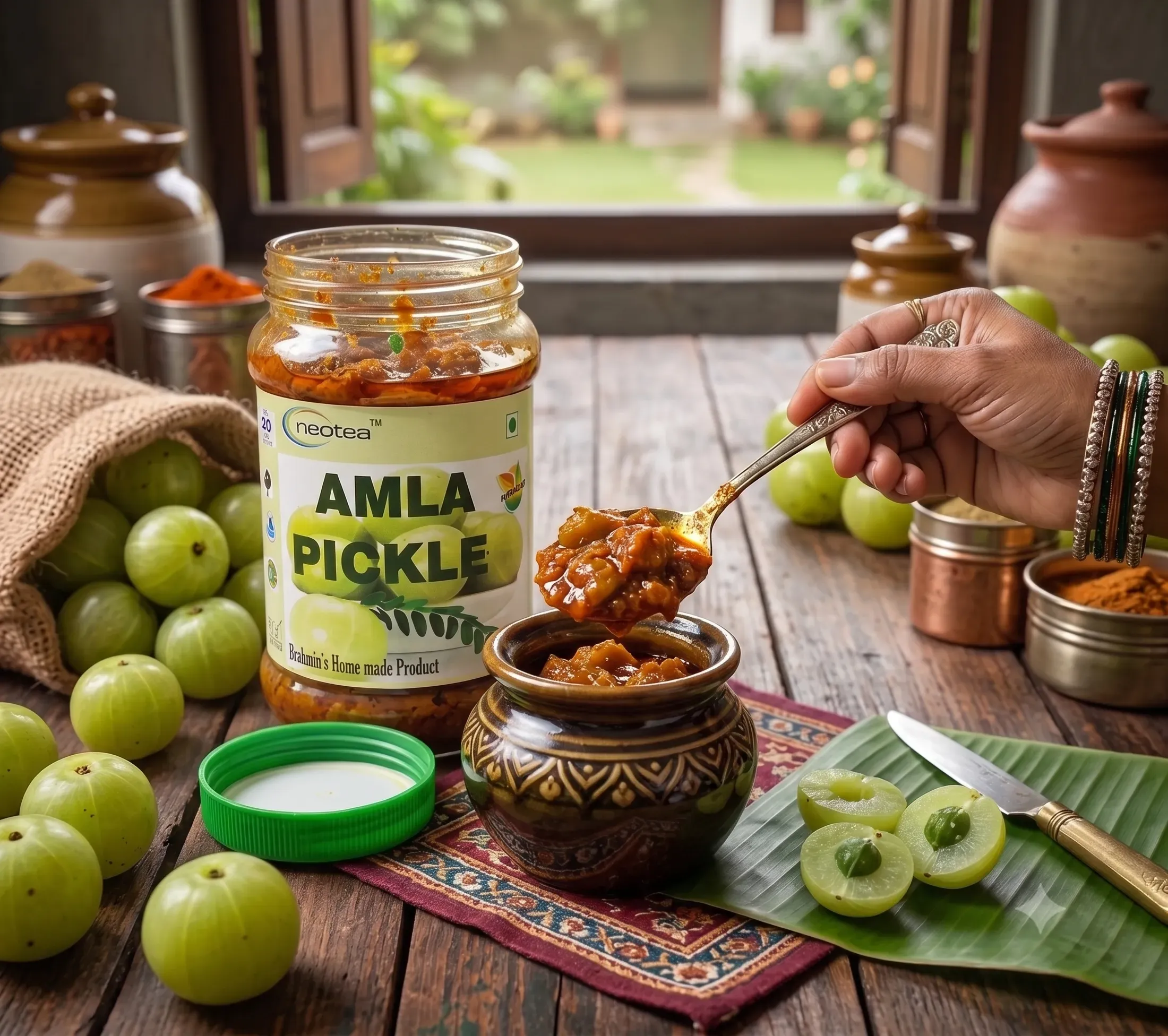 Homemade Kerala Amla Pickle – Nellikai Urugai Karaunda/Gooseberry 300 gm