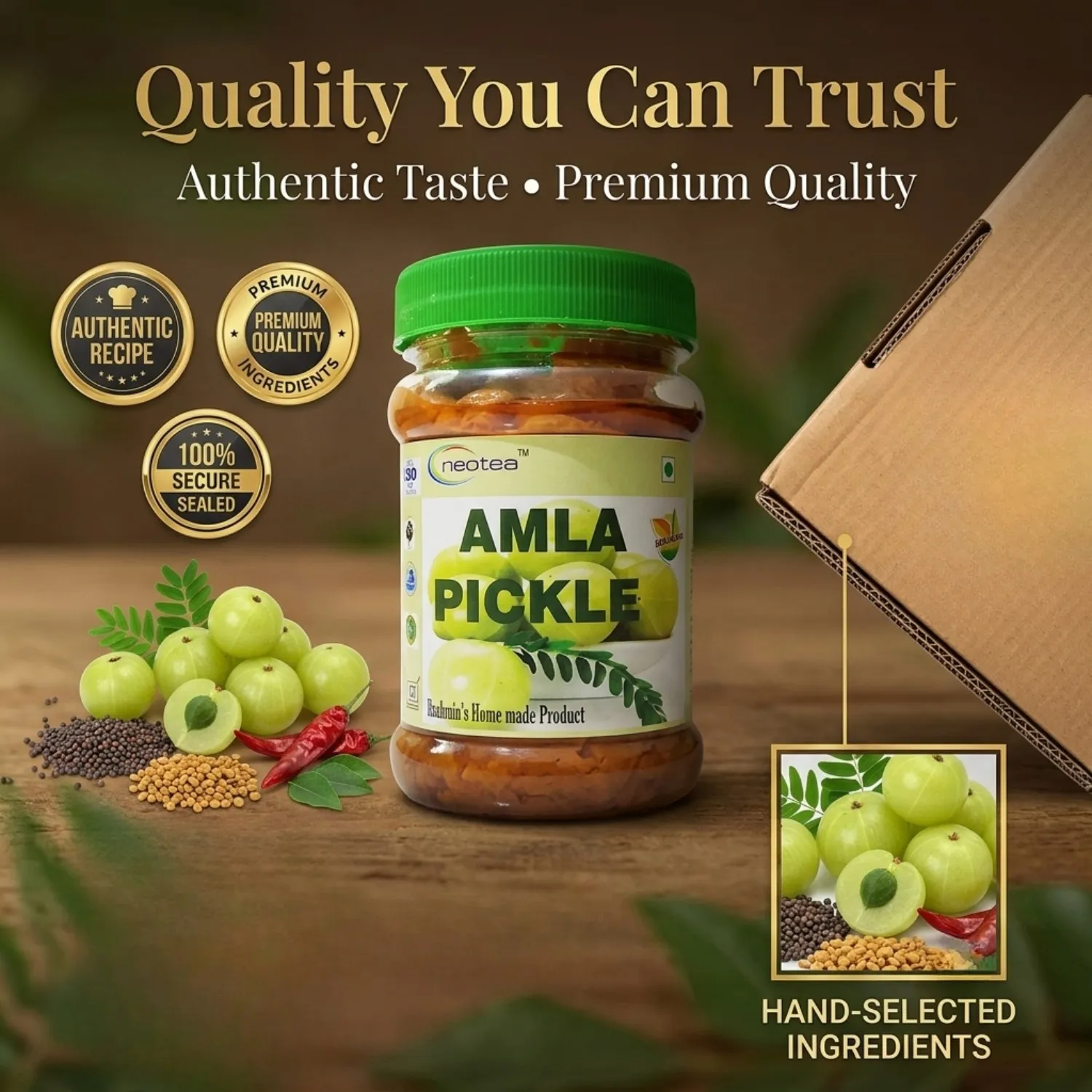 Neotea Homemade Amla Pickle | Indian Gooseberry Pickle | Traditional Amla Pickle | Tangy and Spicy Pickle