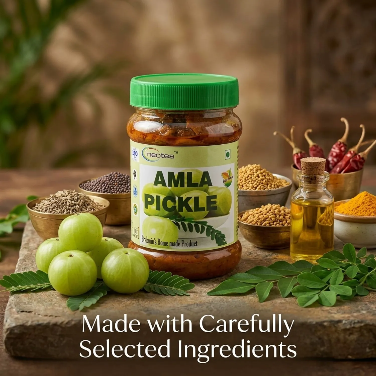 Neotea Homemade Amla Pickle | Indian Gooseberry Pickle | Traditional Amla Pickle | Tangy and Spicy Pickle