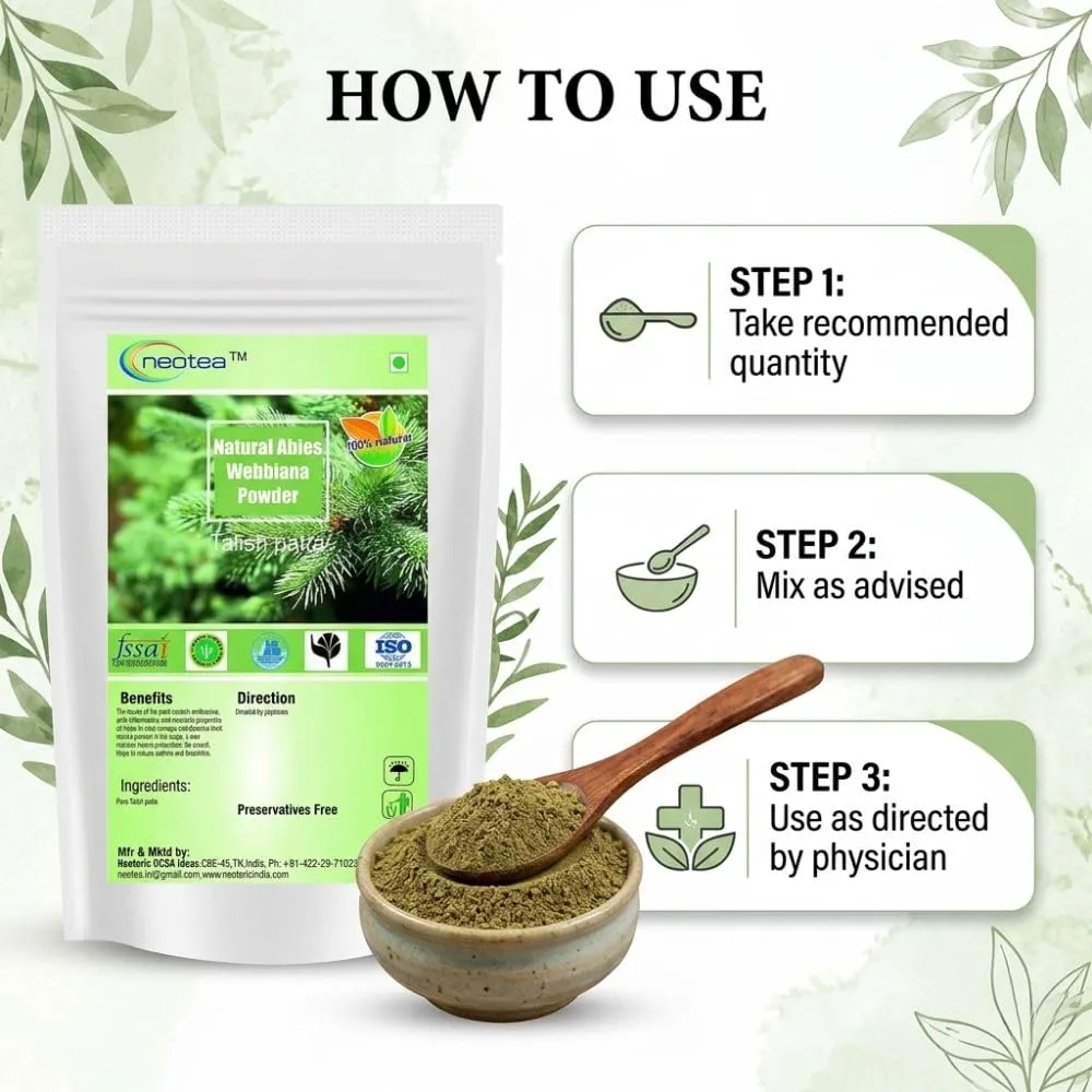 Talispatra Churna | Taleespatra Powder | Indian Silver Fir | Abies Webbiana | Thalisapathiri Powder | Talisa Patra | Talis Pattar | Ayurvedic Herbal Remedy | Natural & Pure | 100% Organic