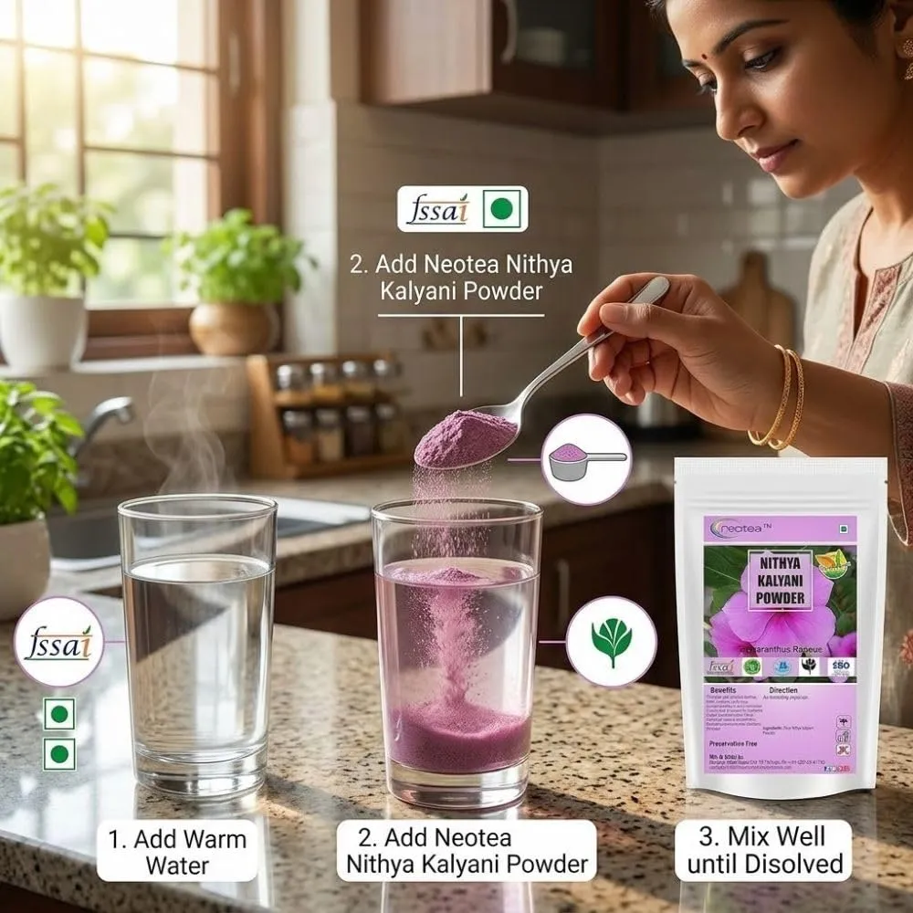 Nithya Kalyani Powder | Traditional Herbal Powder | Finely Ground Plant-Based Ingredient