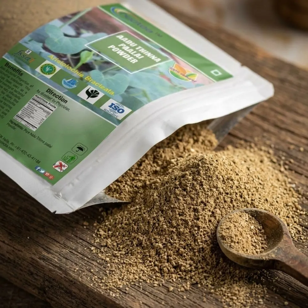 Aadu Thinna Paalai Powder | Iswar Theendaapaalai | Aristolochia Bracteolata | Indian Birthwort | Natural Remedy for Bacterial Skin Infections | Herbal Skin Support