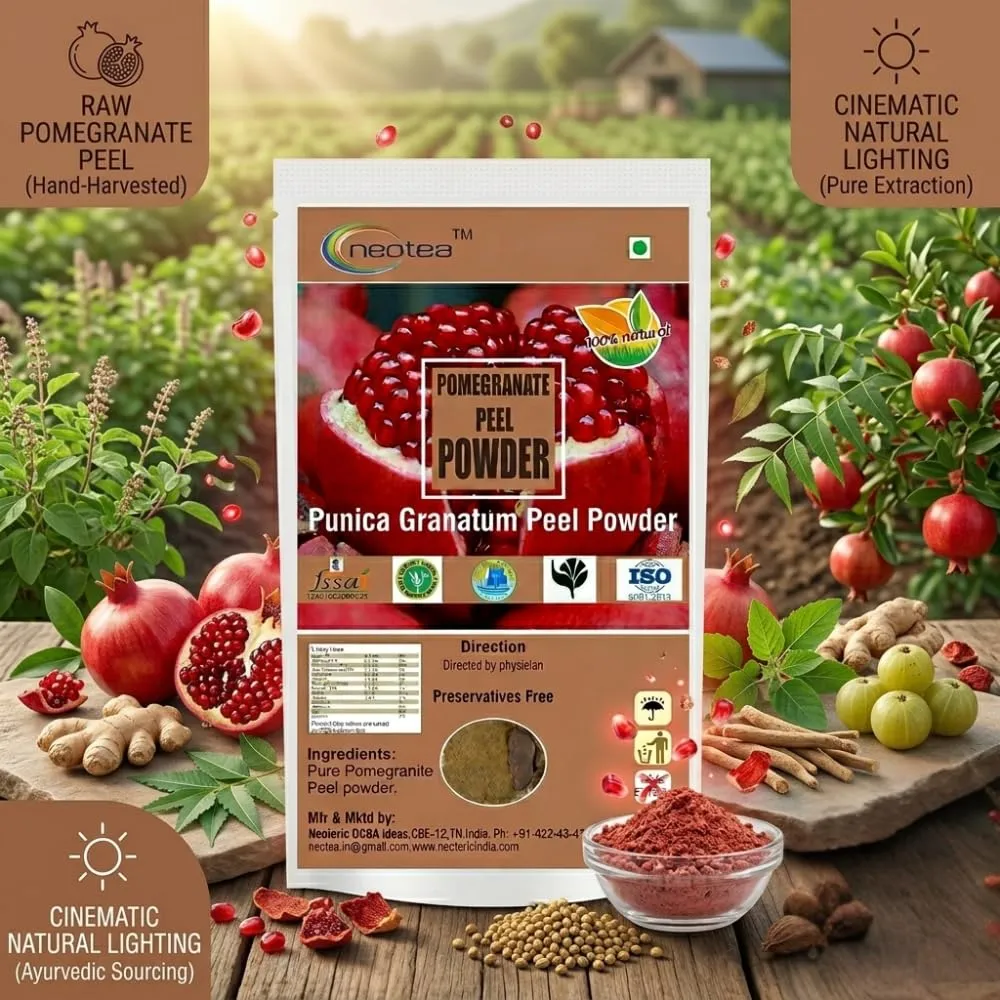 Pomegranate Peel Powder | 100% Natural Dried Pomegranate Peel Powder | Fine Herbal Powder for Everyday Wellness & Traditional Use | Premium Quality, Carefully Processed
