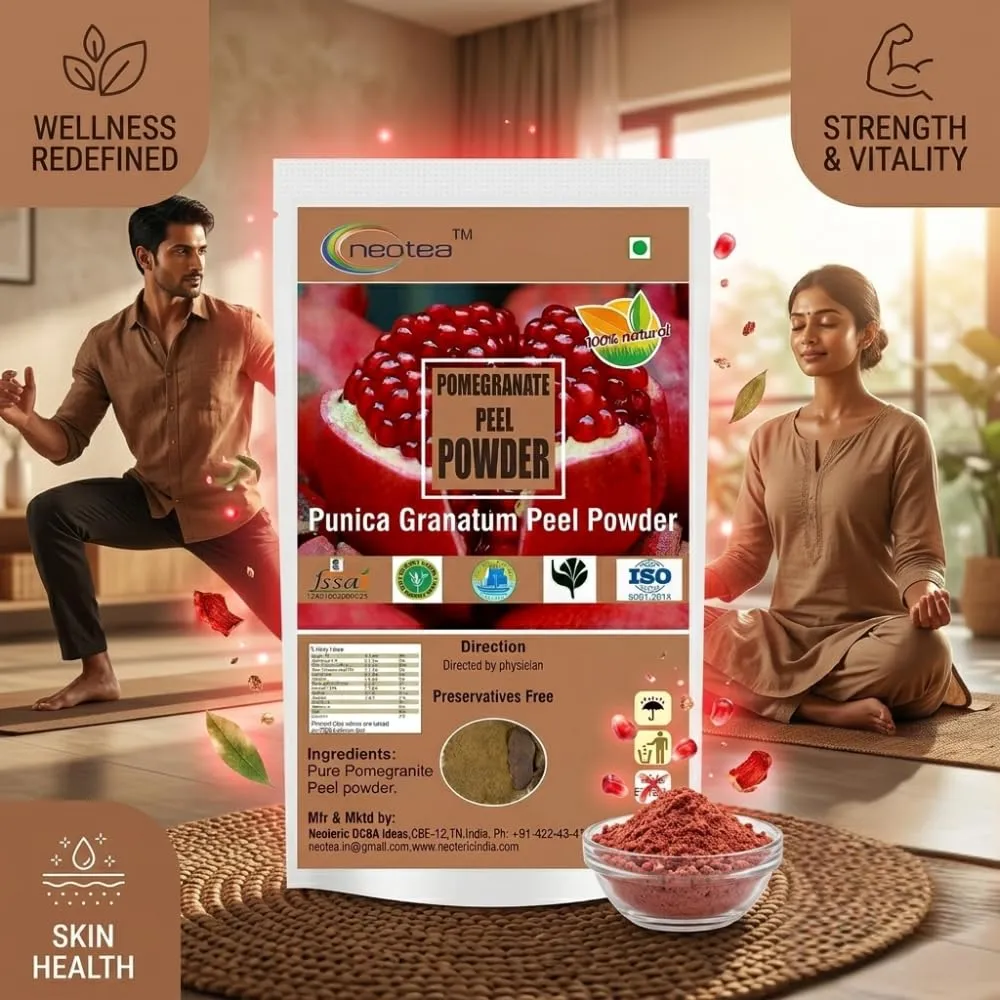 Pomegranate Peel Powder | 100% Natural Dried Pomegranate Peel Powder | Fine Herbal Powder for Everyday Wellness & Traditional Use | Premium Quality, Carefully Processed