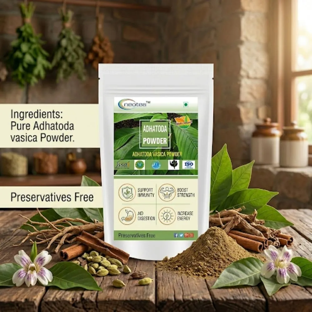 Adathoda Powder | Vasica Adathodai Leaves | Adusa Vasaka Malabar Nut | Justicia Adhatoda Herbal Supplement | Natural & Pure Leaf Powder
