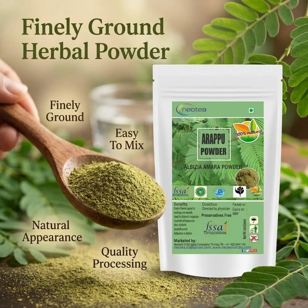 Arappu Powder 100% Natural Arappu Leaf Powder for Hair & Scalp Care, Traditional Herbal Hair Wash Powder, Plant-Based Cleansing Powder, Chemical-Free Herbal Powder