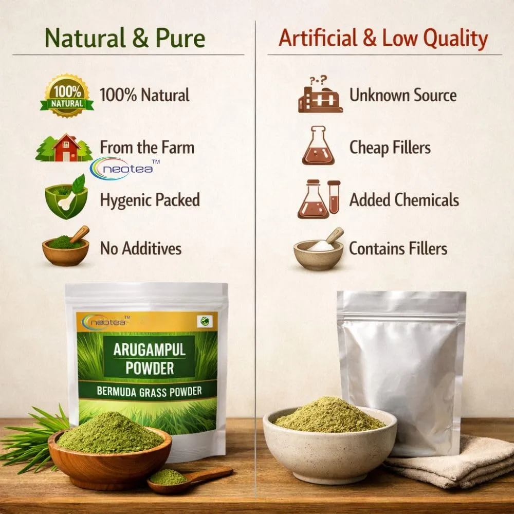 Arugampul Powder | Bermuda Grass Powder | Cynodon Dactylon | 100% Natural Dried Arugampul | Traditional Herbal Wellness Powder | No Added Preservatives