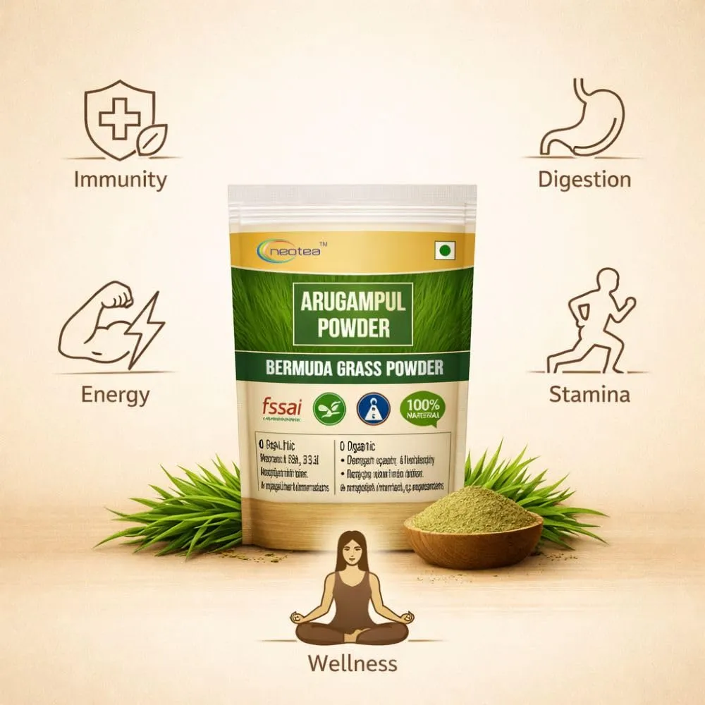Arugampul Powder | Bermuda Grass Powder | Cynodon Dactylon | 100% Natural Dried Arugampul | Traditional Herbal Wellness Powder | No Added Preservatives