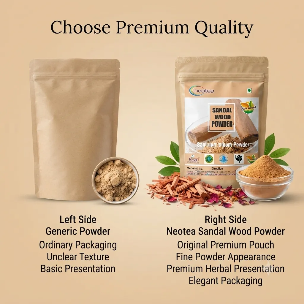 Organic Sandalwood Face Pack Powder | Natural Chandan for Glowing Skin & Tan Removal | Lightens Dark Spots & Pigmentation | Prevents Acne | Controls Excess Oil | Herbal Care for All Skin Types | FSSAI Certified | 100% Pure & Effective | Santalum Album