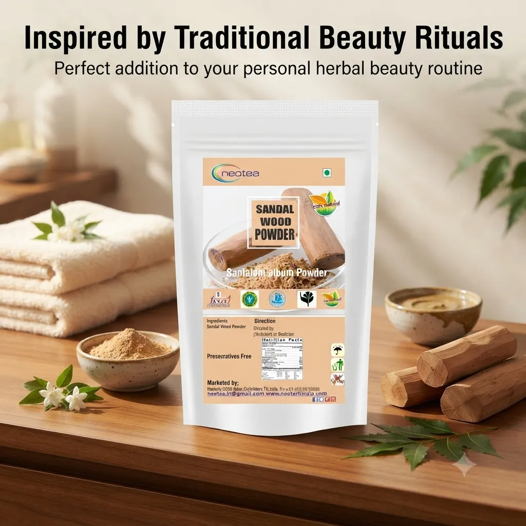 Organic Sandalwood Face Pack Powder | Natural Chandan for Glowing Skin & Tan Removal | Lightens Dark Spots & Pigmentation | Prevents Acne | Controls Excess Oil | Herbal Care for All Skin Types | FSSAI Certified | 100% Pure & Effective | Santalum Album