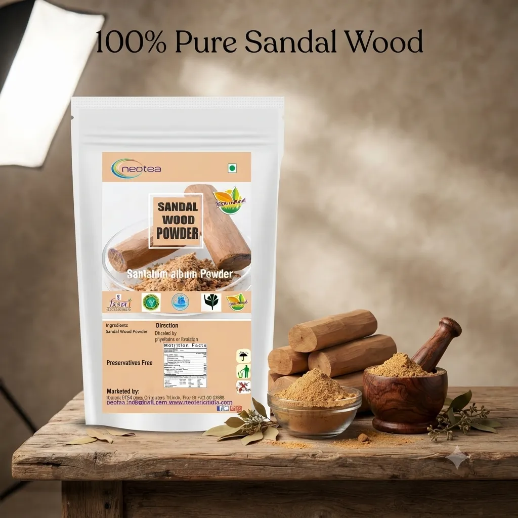 Organic Sandalwood Face Pack Powder | Natural Chandan for Glowing Skin & Tan Removal | Lightens Dark Spots & Pigmentation | Prevents Acne | Controls Excess Oil | Herbal Care for All Skin Types | FSSAI Certified | 100% Pure & Effective | Santalum Album