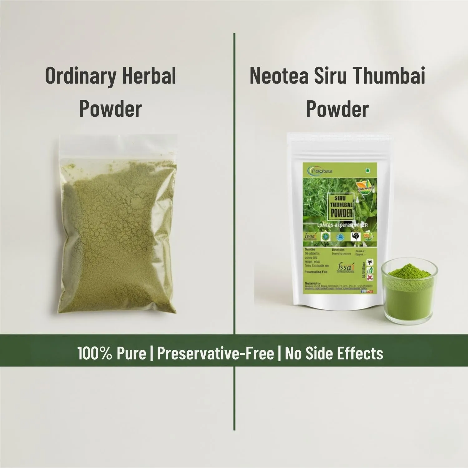 Siru Thumbai Powder | Leucas Aspera (Madhupati, Goma, Dronapushpi, Chota Halkusa) | Respiratory Health Support | Digestive Aid | Oral Care | Immune Booster | Natural Insect Repellent | Herbal Remedy | 100% Pure