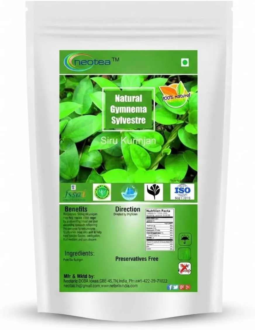 Sirukurinjan Powder 100% Natural Herbal Leaf Powder | Finely Ground Traditional Indian Herb | Pure & Carefully Processed | No Added Preservatives | Convenient Everyday Use