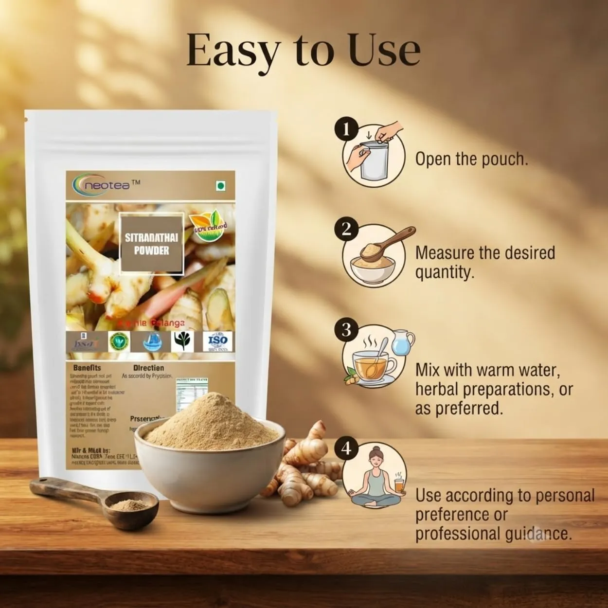 Sitrarathai Powder (Chitharathai / Lesser Galangal Root Powder) – 100% Natural Finely Ground Herbal Powder, Traditional South Indian Ingredient, Aromatic Root Powder for Everyday Cooking & Homemade Preparations
