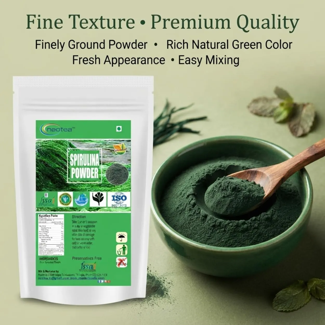 Organic Spirulina Powder for Immunity, Energy, Digestion & Skin Health | Plant-Based Protein Superfood All-natural and Mineral-rich Detoxifying Supplement | Rich in Protein, Vitamins & Minerals | Boost Energy & Immunity | Gluten Free, Vegan, Non GMO