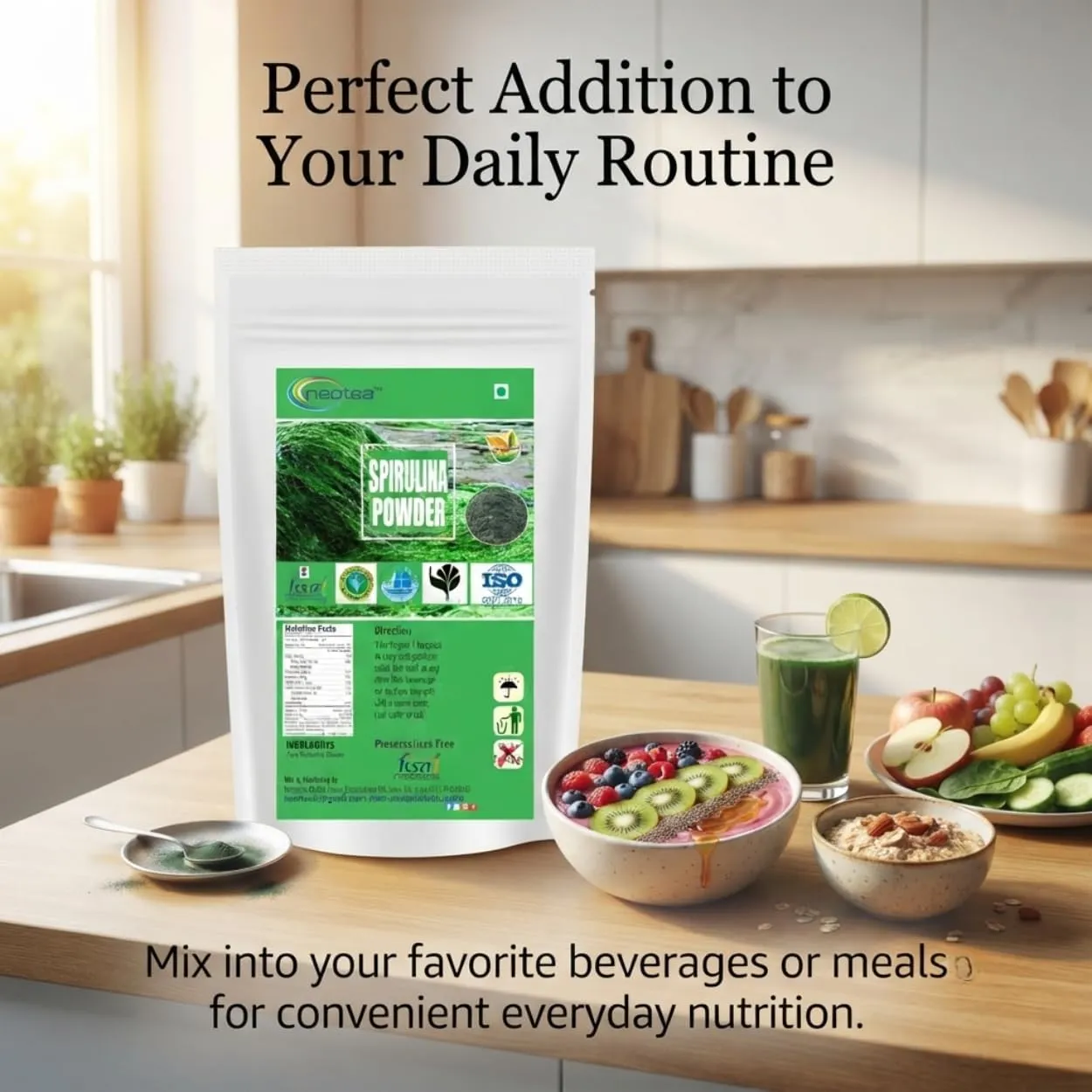Organic Spirulina Powder for Immunity, Energy, Digestion & Skin Health | Plant-Based Protein Superfood All-natural and Mineral-rich Detoxifying Supplement | Rich in Protein, Vitamins & Minerals | Boost Energy & Immunity | Gluten Free, Vegan, Non GMO