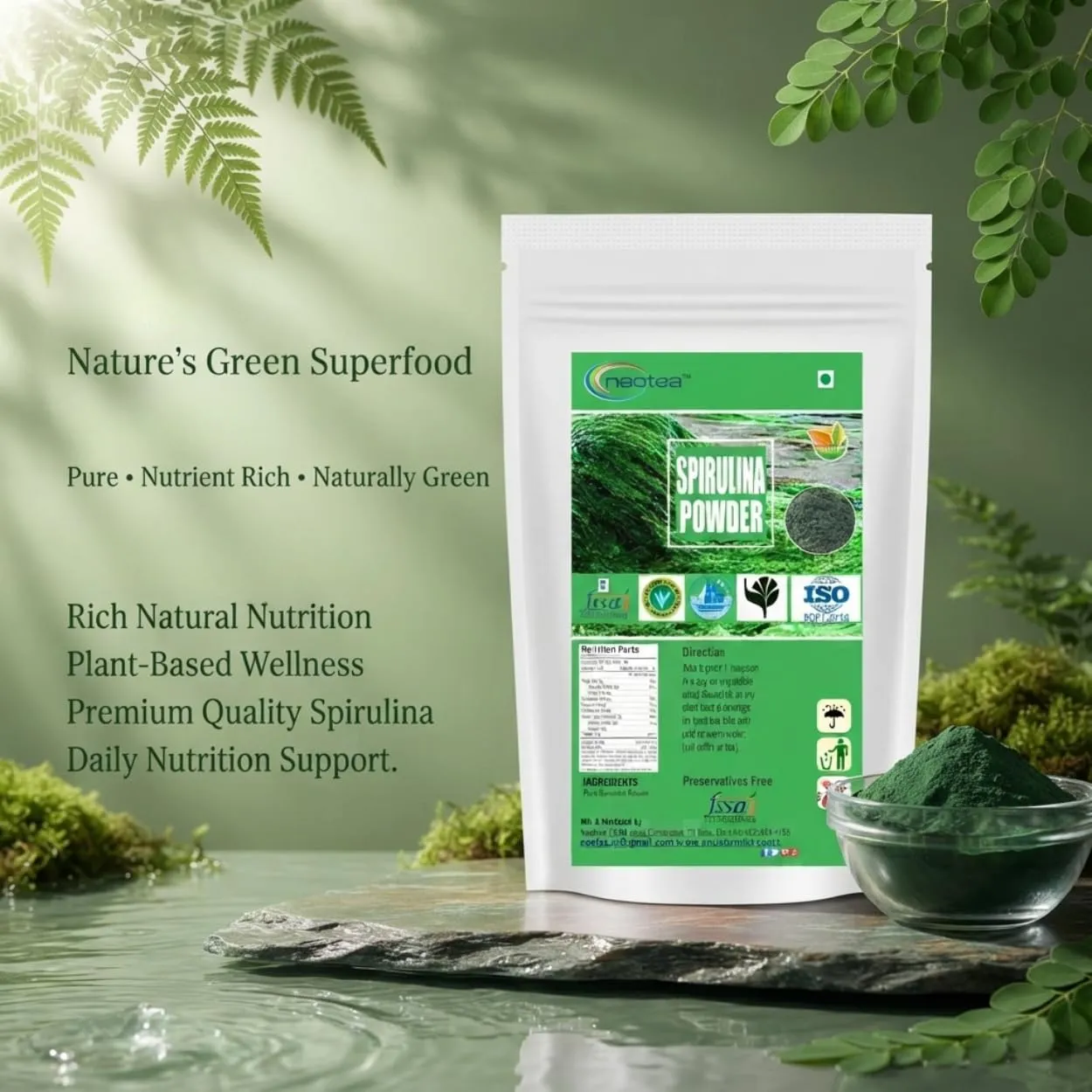 Organic Spirulina Powder for Immunity, Energy, Digestion & Skin Health | Plant-Based Protein Superfood All-natural and Mineral-rich Detoxifying Supplement | Rich in Protein, Vitamins & Minerals | Boost Energy & Immunity | Gluten Free, Vegan, Non GMO