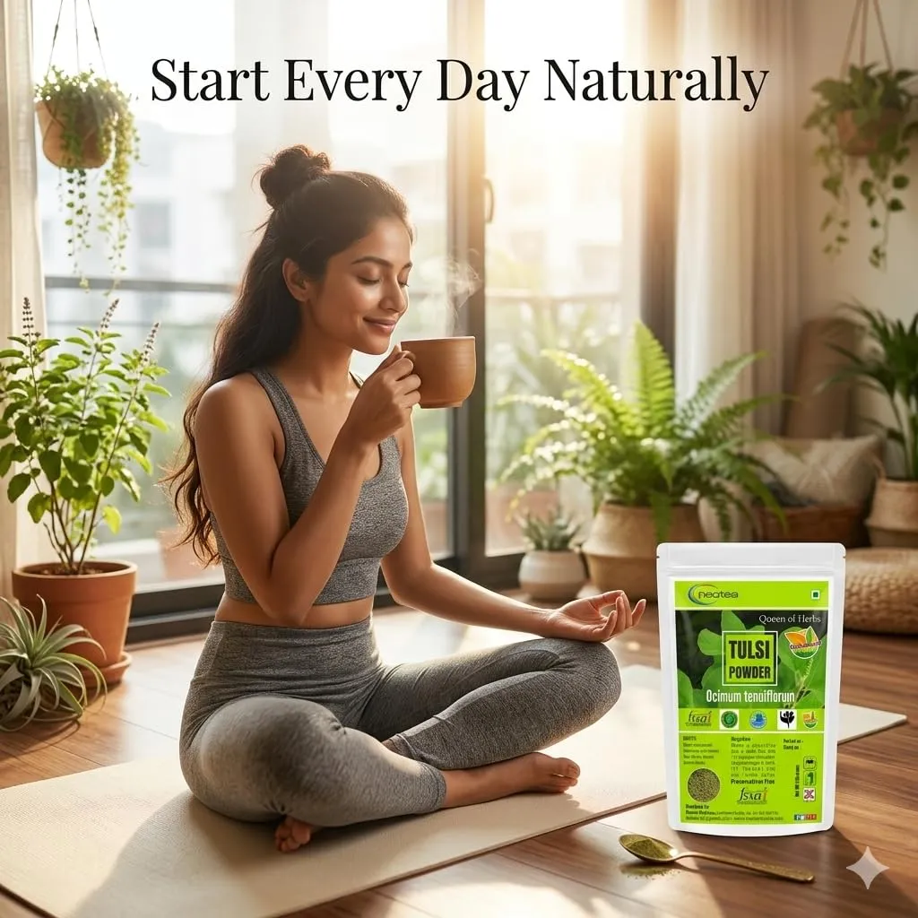 Tulsi Powder | 100% Natural Holy Basil Leaf Powder | Finely Ground Tulsi Leaves | Premium Herbal Powder for Traditional Preparations, Herbal Blends & Everyday Use