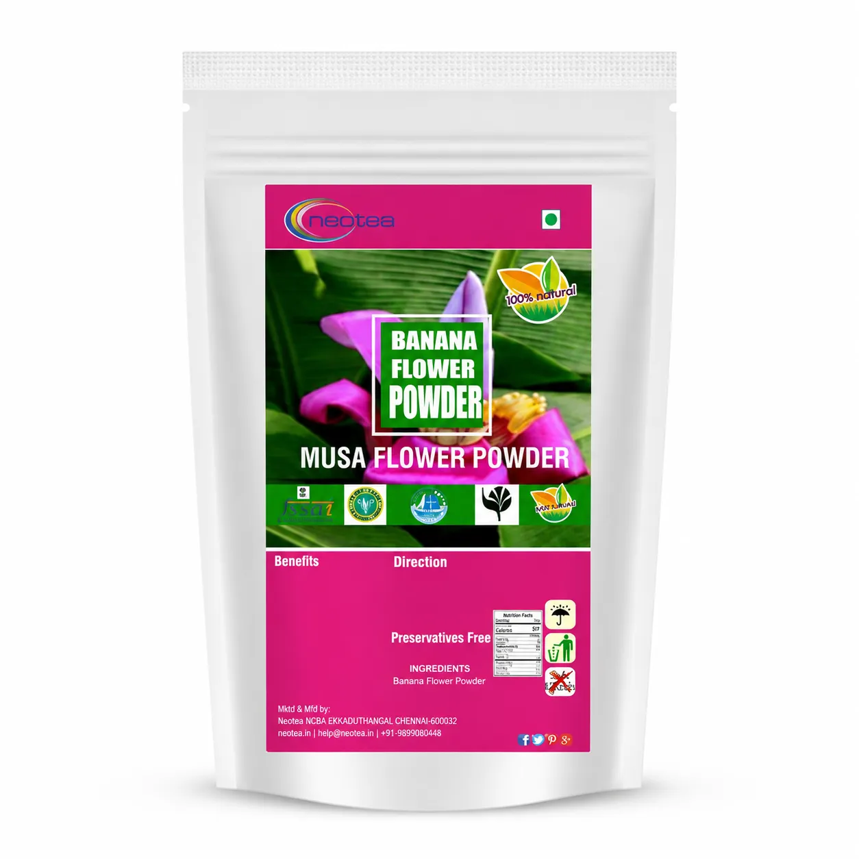 Banana Flower Powder 100% Natural Dried Banana Blossom Powder, Plant-Based Herbal Ingredient for Traditional Recipes, Smoothies & Daily Wellness