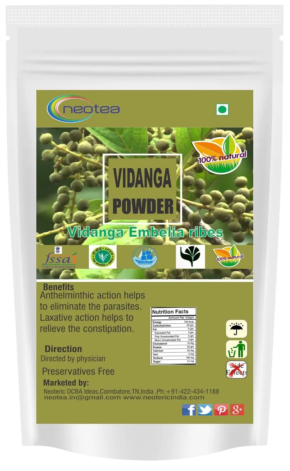 Vaayvidangam Powder | Embelia Ribes Herbal Powder | Natural Ayurvedic Ingredient | Traditionally Used Herb | Fine Ground Herbal Powder for Everyday Wellness | 100% Natural