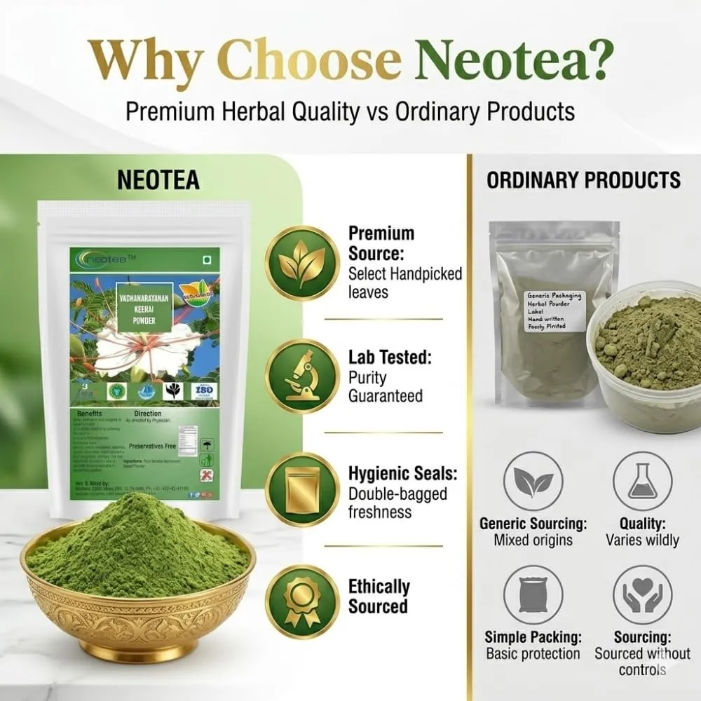 Vadhanarayanan Keerai Powder, Natural Herbal Leaf Powder, Traditionally Used Greens Powder, Plant-Based Wellness Ingredient, Easy to Use, 100% Natural