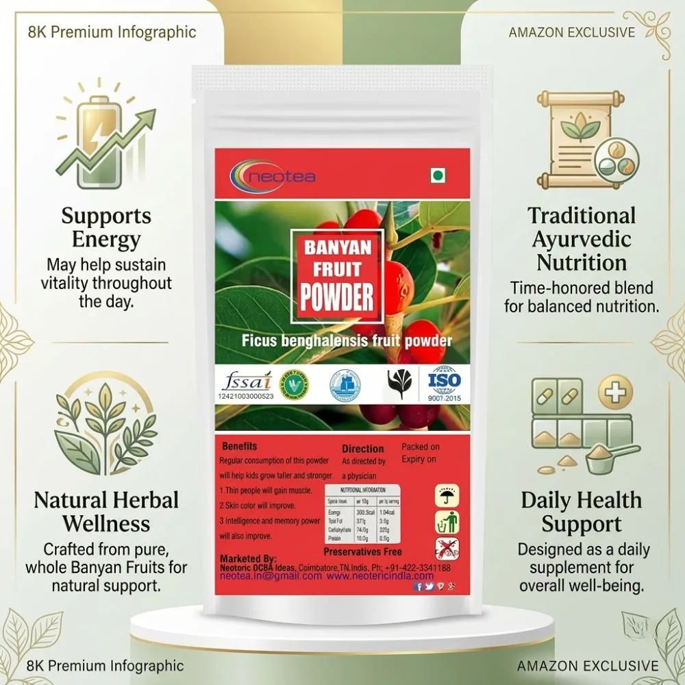 Banyan Fruit Powder | Natural Banyan Tree Fruit Powder | Traditional Herbal Ingredient | Fine Ground Botanical Powder | 100% Natural