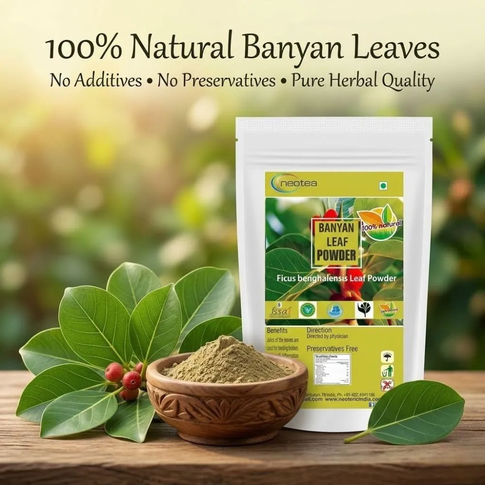 Banyan Leaf Powder | Vata Tree Leaf Powder | 100% Natural & Pure Banyan Leaves | Traditionally Used Herbal Powder | Fine Ground Botanical Ingredient | No Added Preservatives
