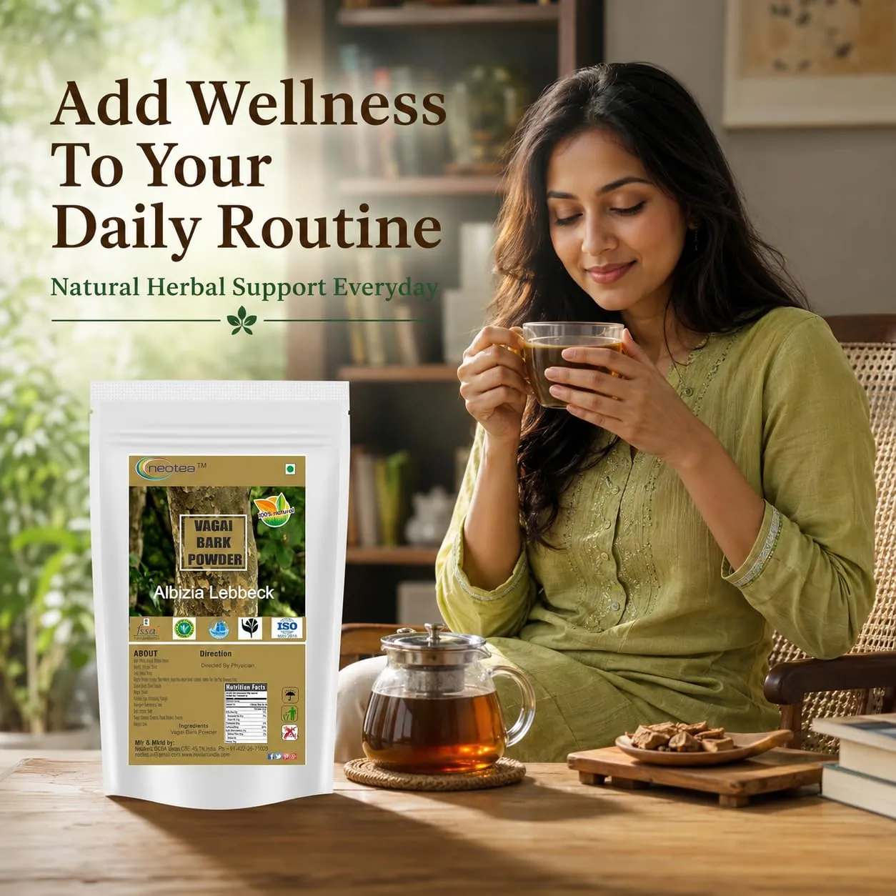 Vagai Bark Powder | Albizia Lebbeck Pattai | Ambuvagina Powder | Siridam, Sara, Padeli, Adri | Natural Ayurvedic Herbal Supplement | Supports Respiratory Health & Skin Care | 100% Pure & Organic