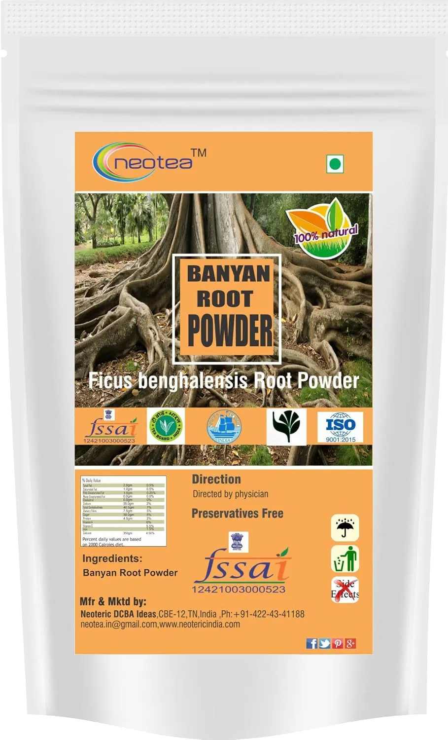 Banyan Root Powder | Natural Banyan Tree Root Herbal Powder | Traditional Ayurvedic Ingredient | Fine Ground Botanical Powder | 100% Natural Plant-Based Ingredient
