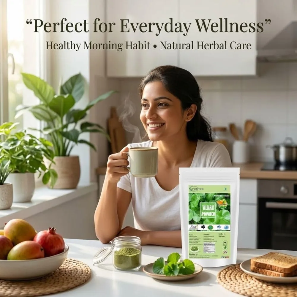 Gotu Kola Powder | Vallarai | Centella Asiatica & Brahmi (Bacopa Monnieri) | Natural Pennywort Powder | Saraswati Keerai | Neer Brahmi Podi | Pure Herbs | Non-GMO | No Preservatives | Supports Cognitive & Skin Wellness