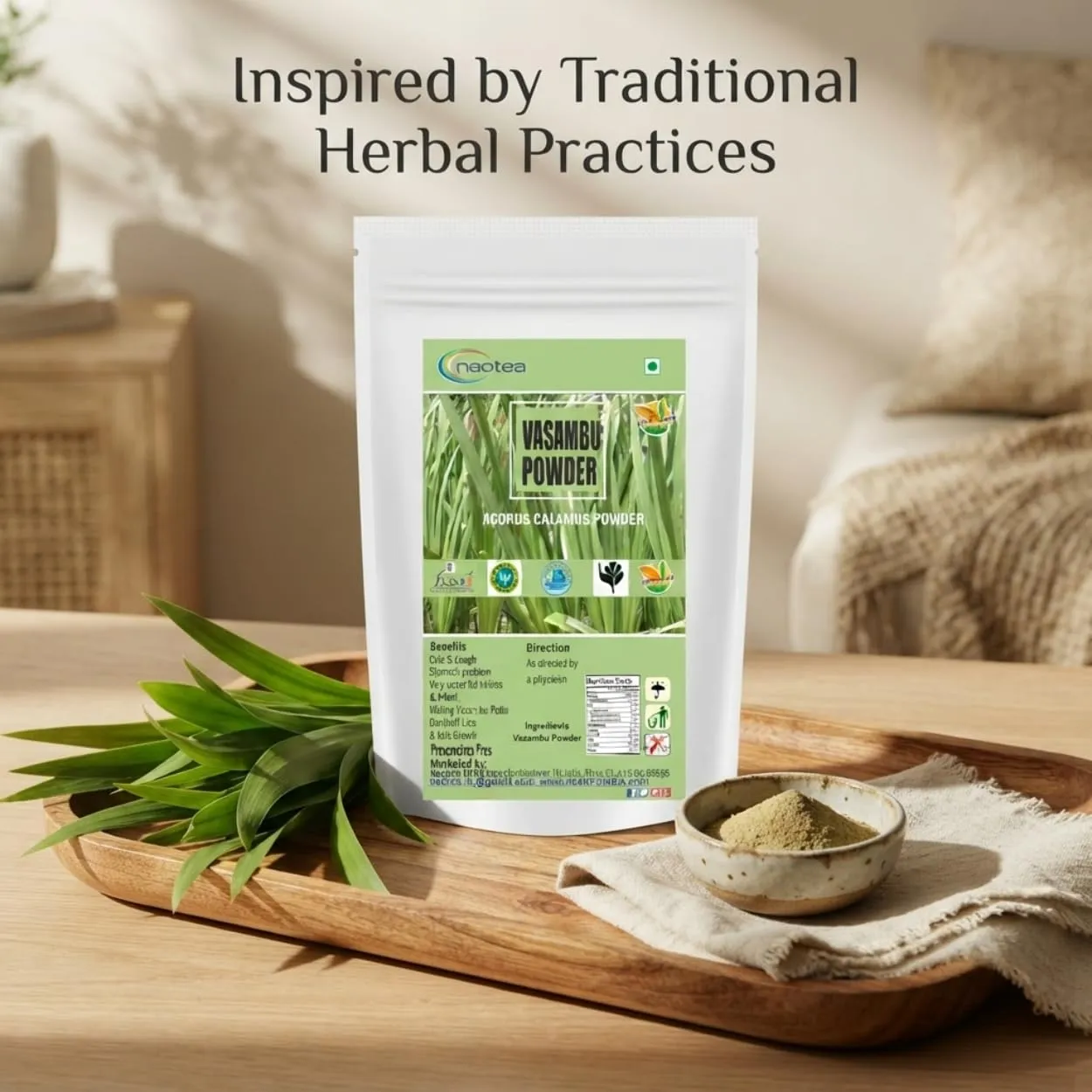 Vasambu Powder Vacha Root | Sweet Flag Acorus Calamus | Vayambu | Dried Root Herbal Supplement | Natural Sweet Flag Sambu Calamus | Vacha Acorus Calamus | Ayurvedic Remedy | 100% Pure & Organic