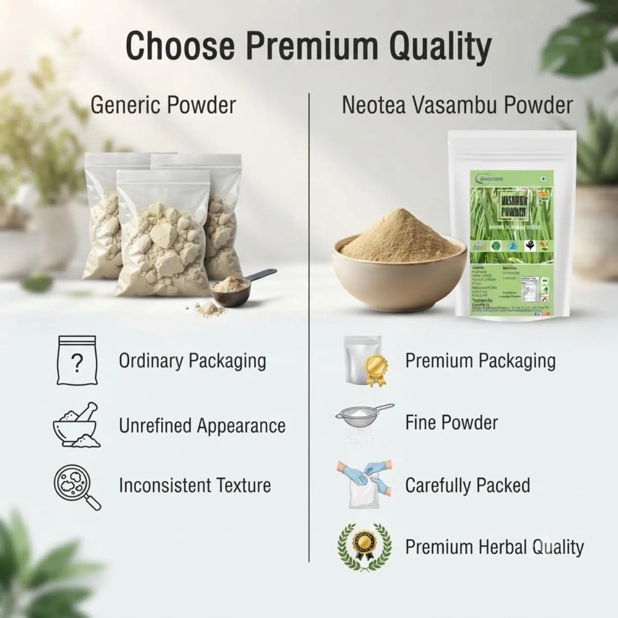 Vasambu Powder Vacha Root | Sweet Flag Acorus Calamus | Vayambu | Dried Root Herbal Supplement | Natural Sweet Flag Sambu Calamus | Vacha Acorus Calamus | Ayurvedic Remedy | 100% Pure & Organic