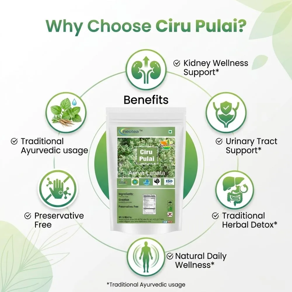 Ciru Pulai Powder (Aerva Lanata) | Siru Pulai / Sirupeelai | Mountain Knot Grass Herbal Powder | Natural Ayurvedic Herb | Traditional Wellness Support