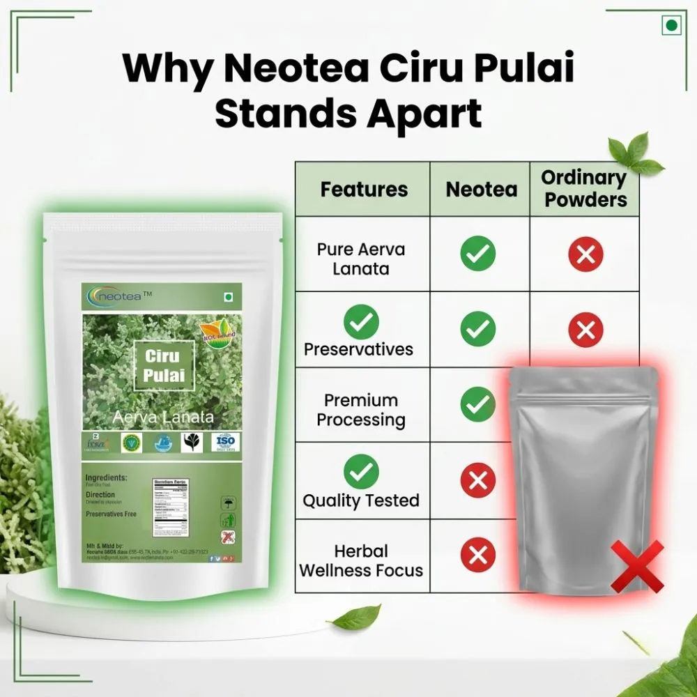 Ciru Pulai Powder (Aerva Lanata) | Siru Pulai / Sirupeelai | Mountain Knot Grass Herbal Powder | Natural Ayurvedic Herb | Traditional Wellness Support