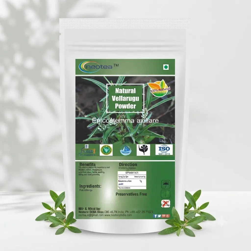 Vellarugu Powder Indian Whitehead, Chota Chirayata, Vallari Powder, Adenema Hissopifolia, Chuvannaerikk, Akwan, Madar, Aak, Arka – Natural Herbal Supplement for Digestion, Skin Health & Immunity – No Preservatives, Pure Organic Powder