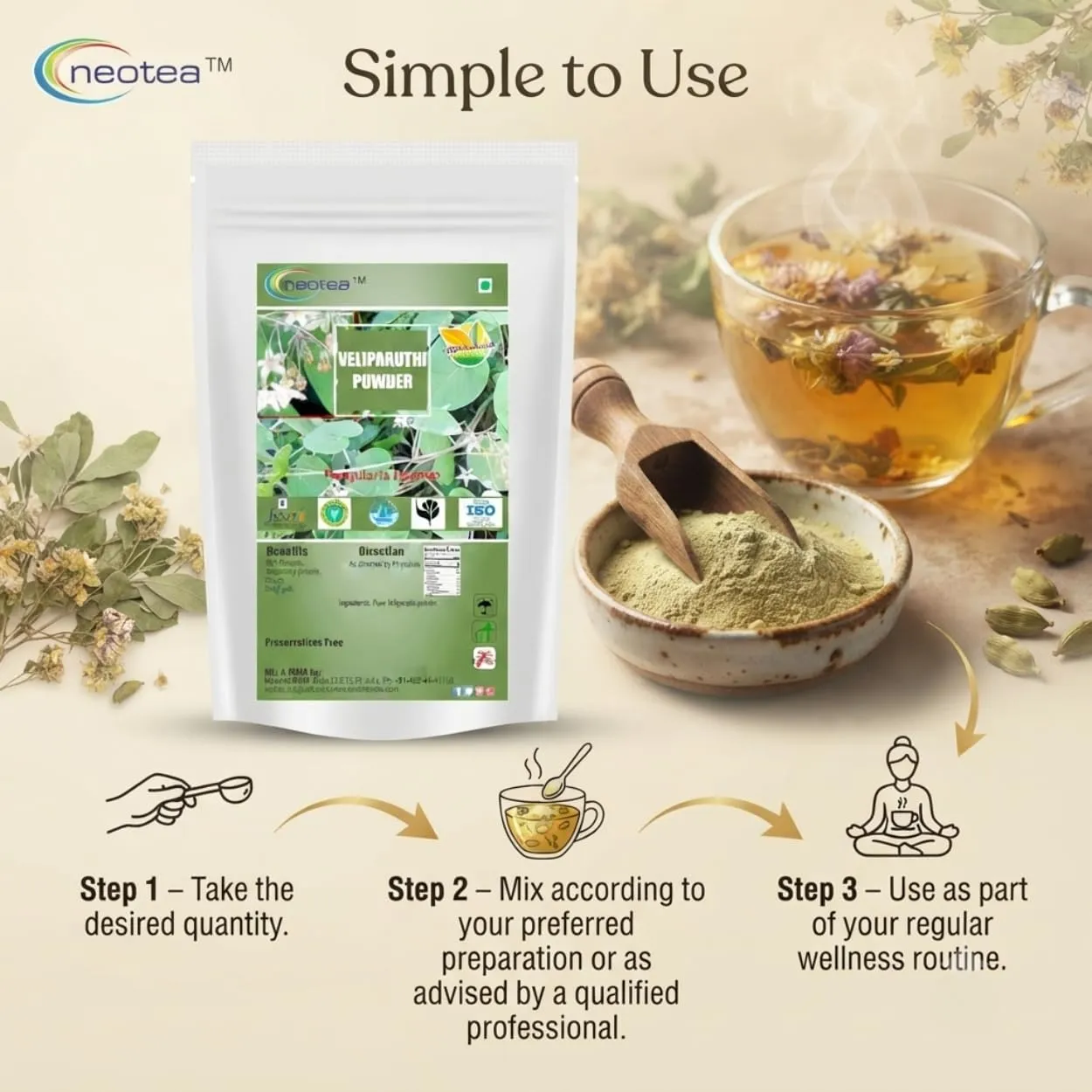 Veliparuthi Powder | Pergularia Daemia Powder | Supports Blood Sugar Management | Natural Herbal Supplement | Trellis-Vine Veliparuthi Fresh Leaves | 100% Pure & Organic