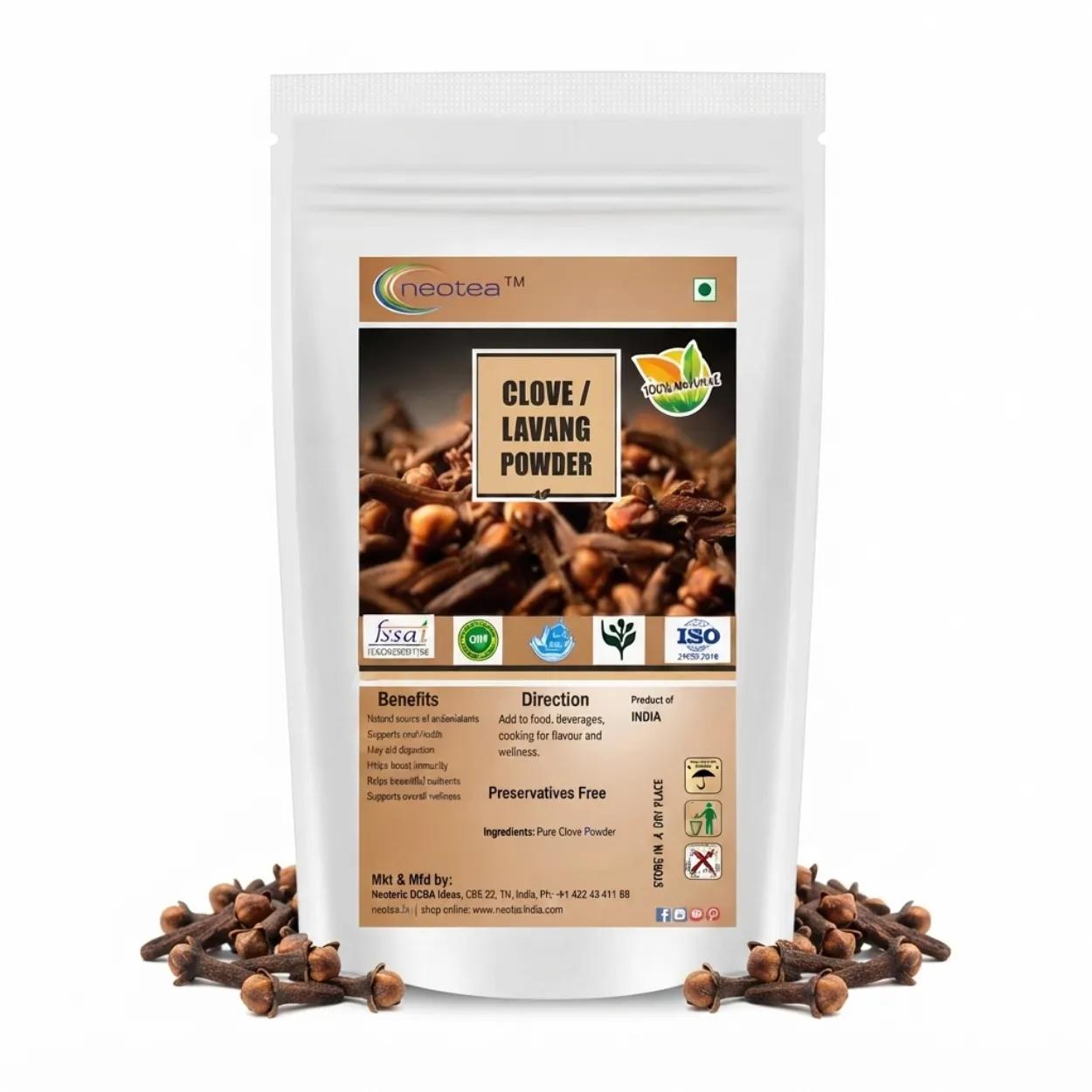 Clove Powder (Lavang Powder) 100% Natural & Pure, Premium Ground Cloves, Aromatic Spice for Cooking, Beverages & Traditional Wellness, Fine Powder