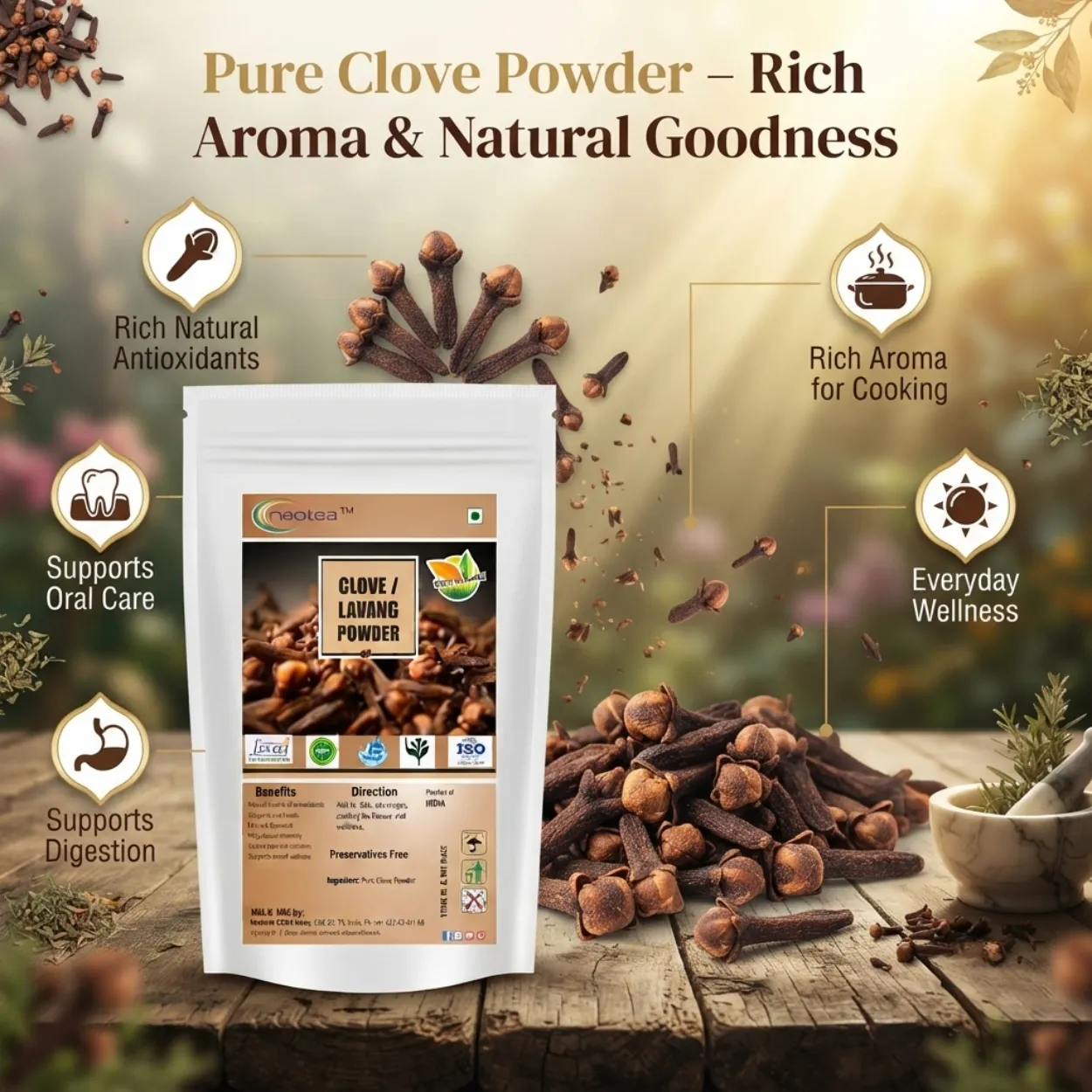 Clove Powder (Lavang Powder) 100% Natural & Pure, Premium Ground Cloves, Aromatic Spice for Cooking, Beverages & Traditional Wellness, Fine Powder