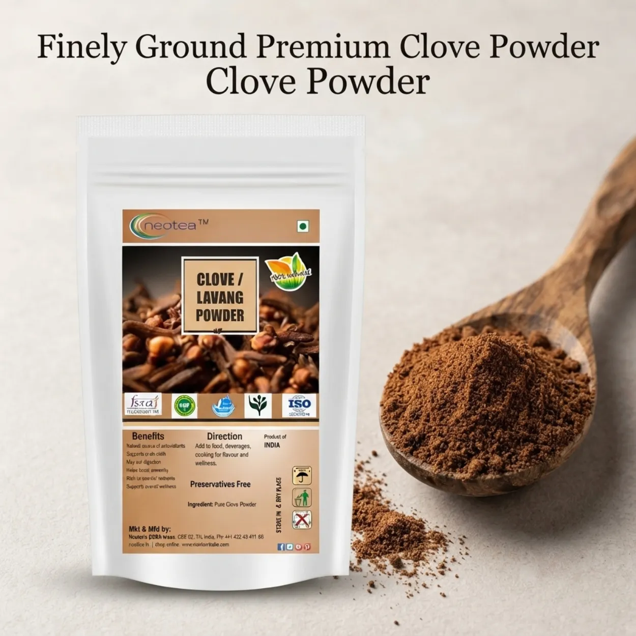 Clove Powder (Lavang Powder) 100% Natural & Pure, Premium Ground Cloves, Aromatic Spice for Cooking, Beverages & Traditional Wellness, Fine Powder