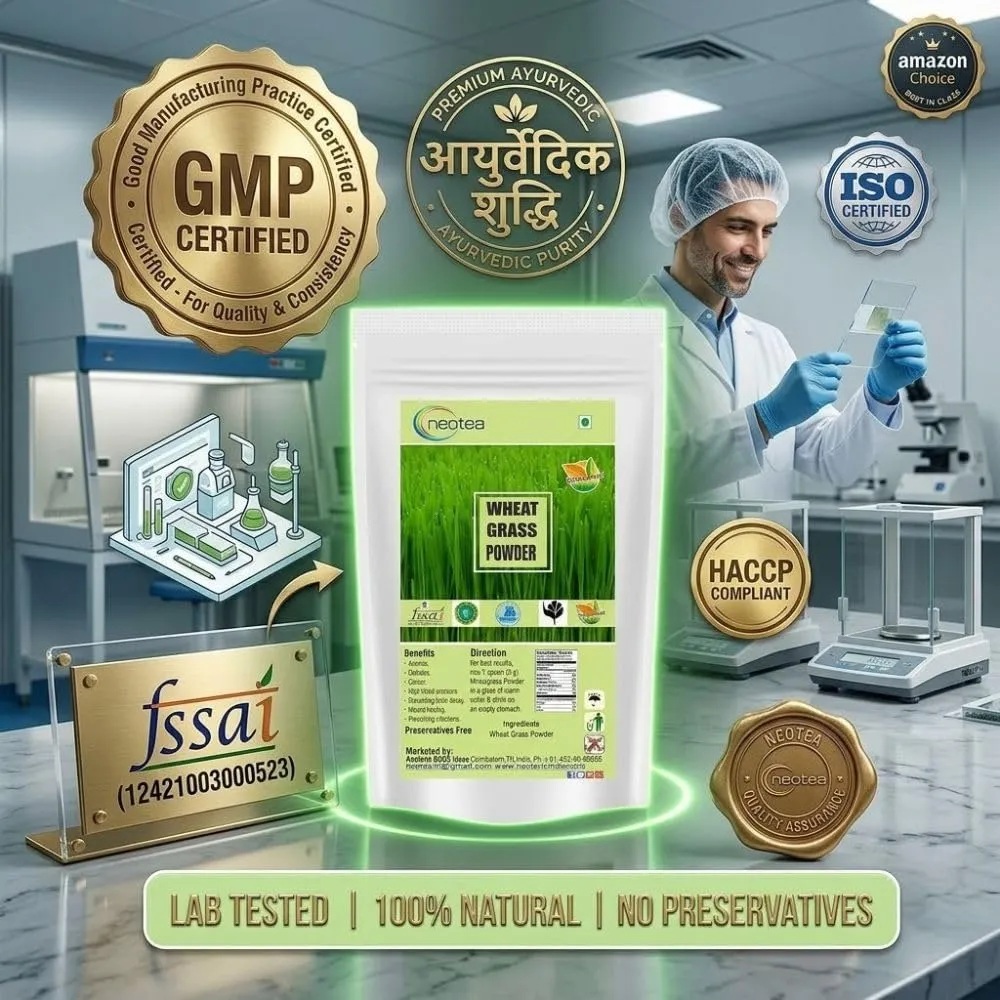 Organic Wheatgrass Powder | Immunity, Energy & Detox Support | Superfood for Skin Health & Stamina | Non-GMO, Vegan, Chemical-Free | Natural Antioxidant for Metabolism & Wellness