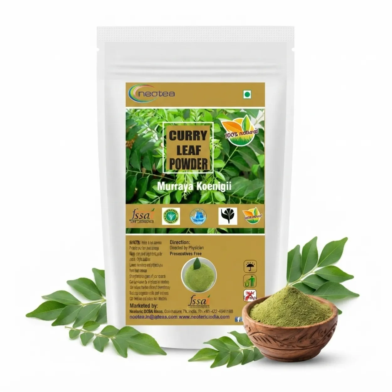 Curry Leaf Powder | Dried Curry Leaves Powder | Natural Karuveppilai Powder | Traditional Indian Herbal Ingredient | Rich in Plant-Based Nutrients | 100% Natural