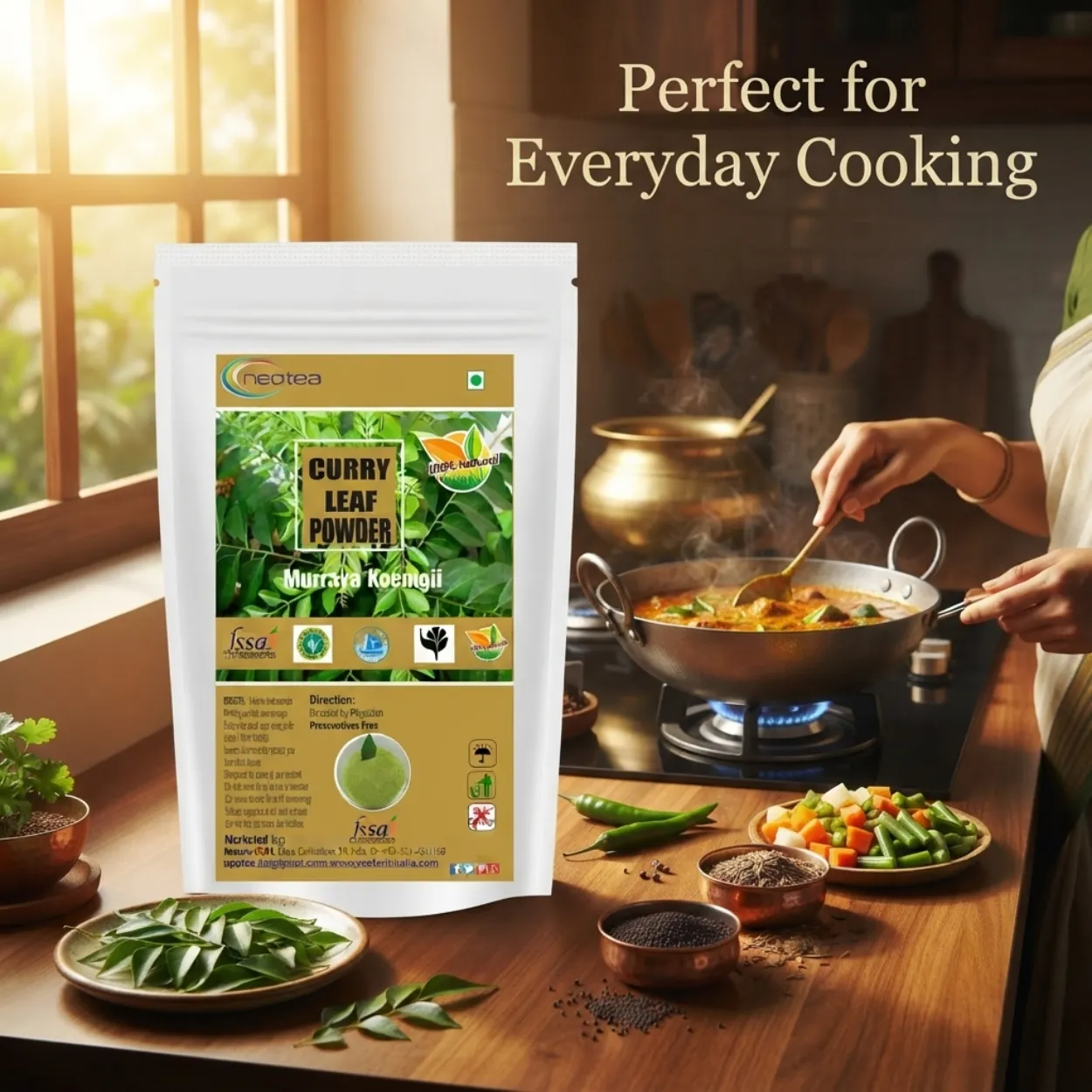 Curry Leaf Powder | Dried Curry Leaves Powder | Natural Karuveppilai Powder | Traditional Indian Herbal Ingredient | Rich in Plant-Based Nutrients | 100% Natural