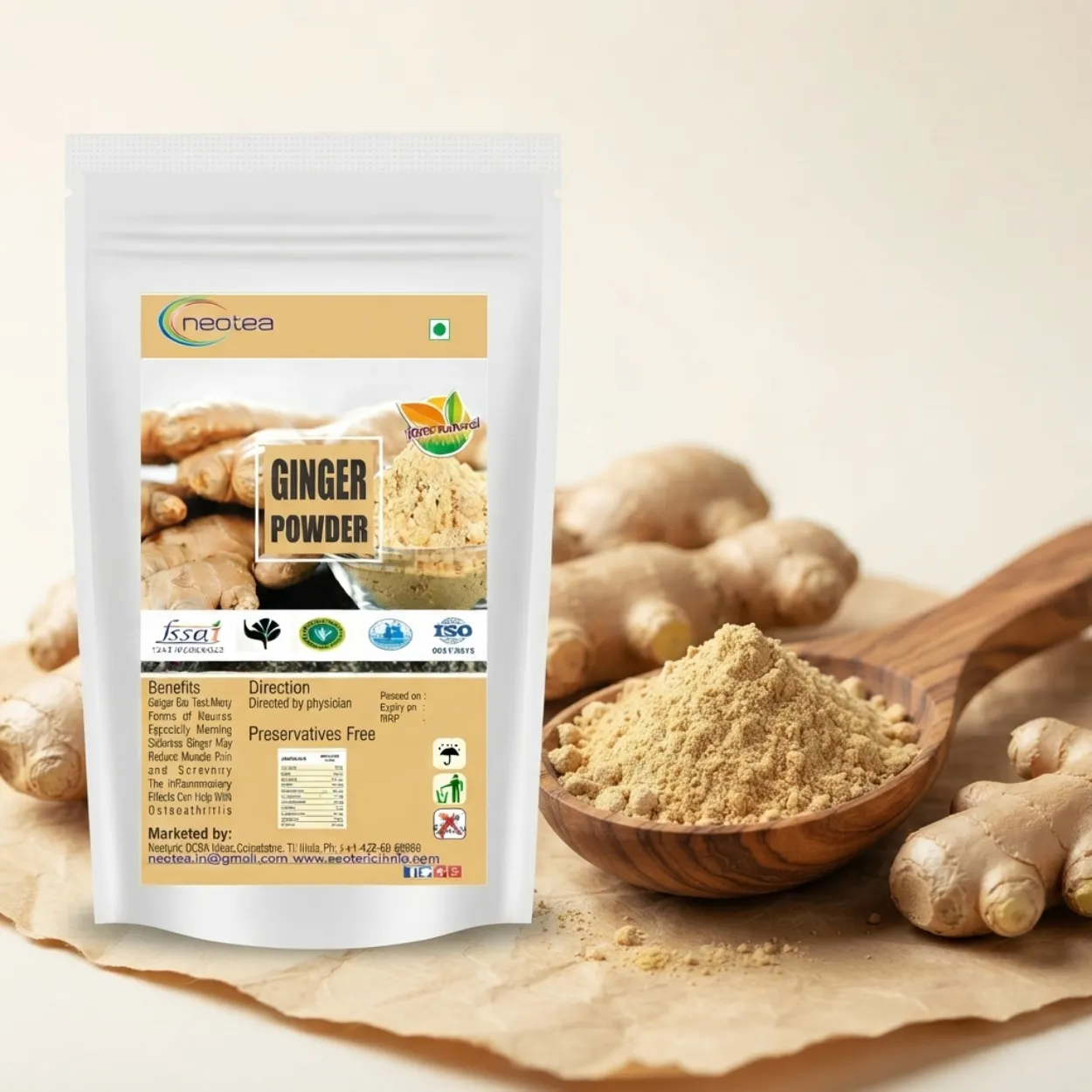 Ginger Powder 100% Natural & Pure | Dried Ginger Powder (Sonth) | Adrak Powder | Zingiber Officinale | For Tea, Cooking, Baking & Daily Wellness