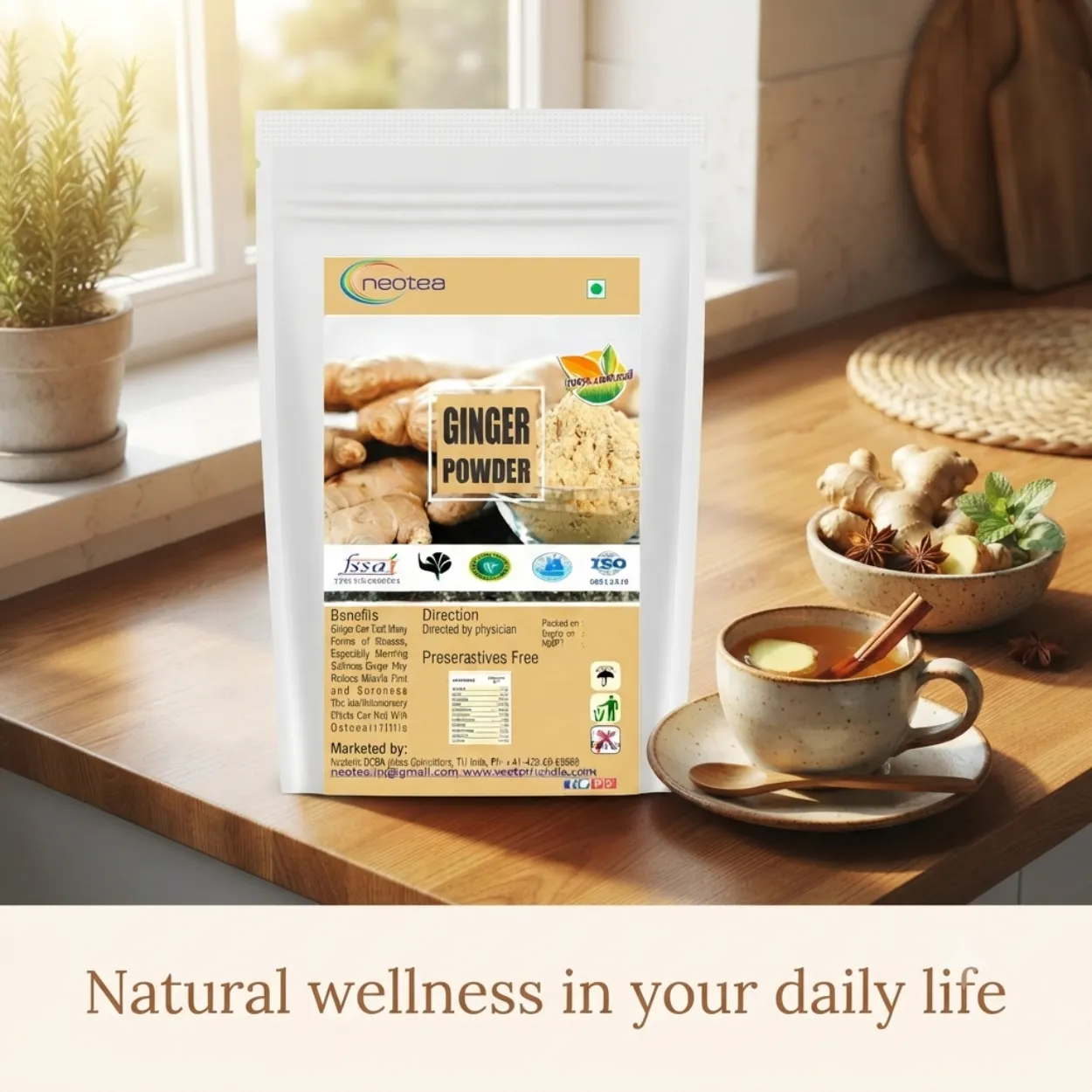 Ginger Powder 100% Natural & Pure | Dried Ginger Powder (Sonth) | Adrak Powder | Zingiber Officinale | For Tea, Cooking, Baking & Daily Wellness