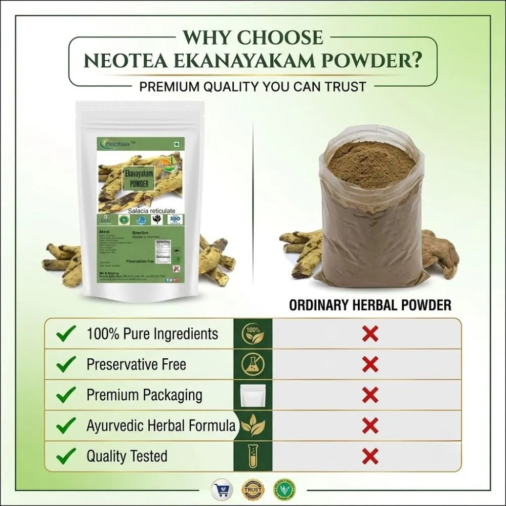 Ekanayakam Powder | Salacia Reticulata | Ponkoranti Saptarangi Herbal Powder | Natural Ayurvedic Herb for Daily Wellness & Balanced Lifestyle