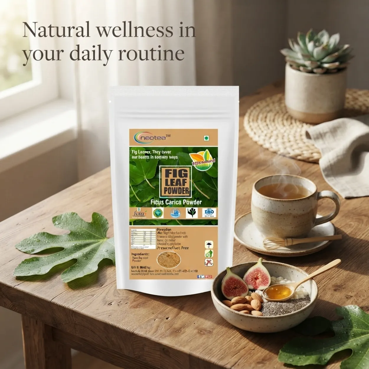 Fig Leaf Powder | Dried Fig Leaves Powder | Anjeer Leaf Herbal Powder | 100% Natural & Pure | Traditional Herbal Ingredient | For Wellness, Herbal Drinks & Daily Use