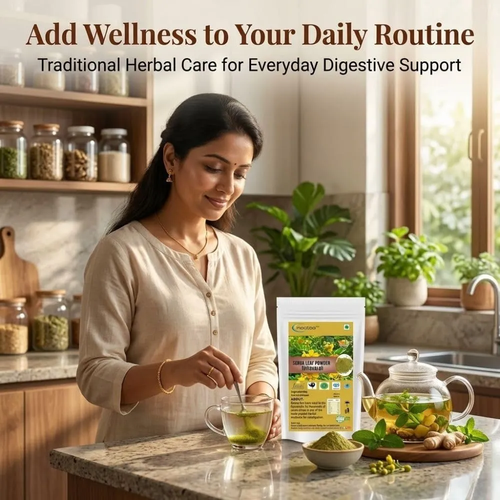 Senna Leaves Powder | Cassia Angustifolia | Natural Herbal Laxative | Ayurvedic Supplement for Digestive Support | Organic Nilavarai Sanay Sonamukhi Alexandrina Patti Leaf | Patta Powder - Ayurveda Sana