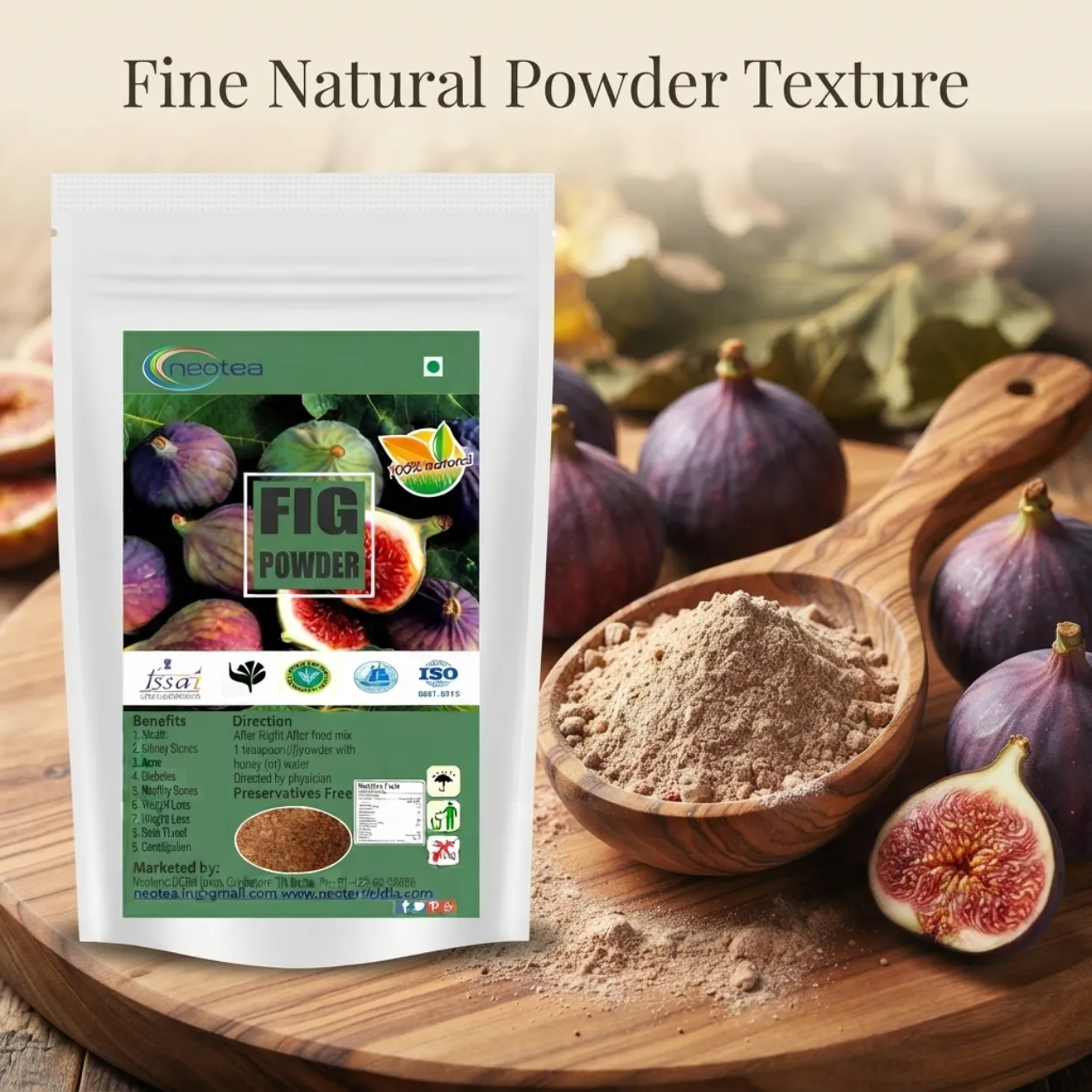 Fig Powder 100% Natural Dried Fig Powder | Anjeer Powder | Rich in Natural Fibre | Supports Digestive Wellness & Daily Nutrition | No Added Preservatives | Herbal Wellness Powder