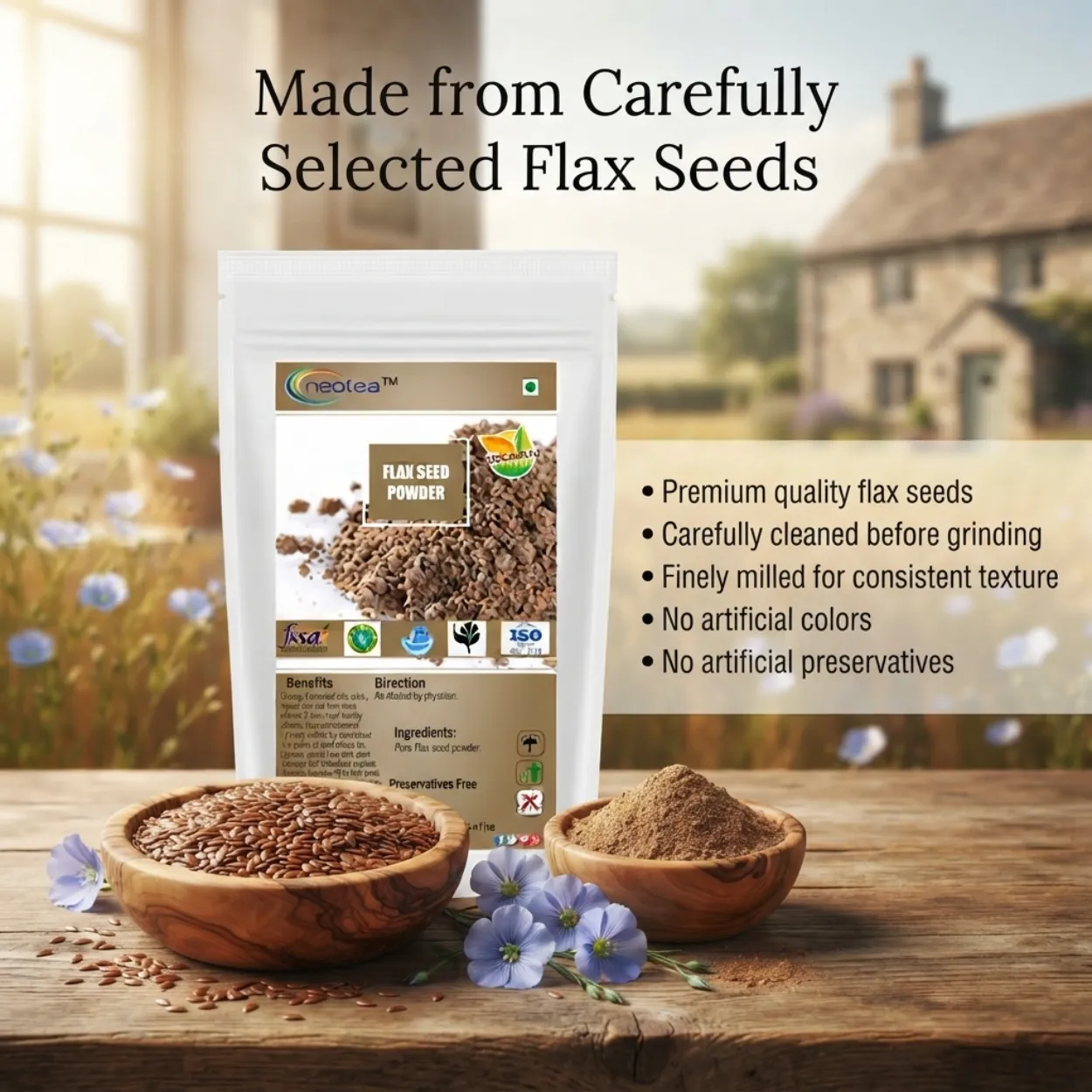 Flax Seed Powder | 100% Natural & Pure Alsi Powder | Ground Flax Seeds for Smoothies, Breakfast, Baking & Everyday Wellness | Plant-Based Superfood