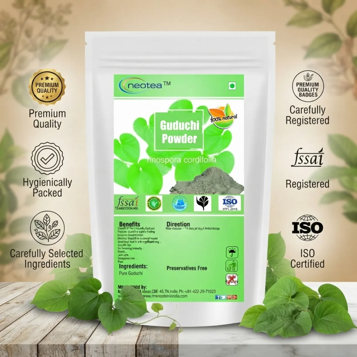 Guduchi Powder 100% Natural Herbal Powder | Giloy Powder | Tinospora Cordifolia | Traditional Ayurvedic Herb for Daily Wellness | Pure & Plant-Based